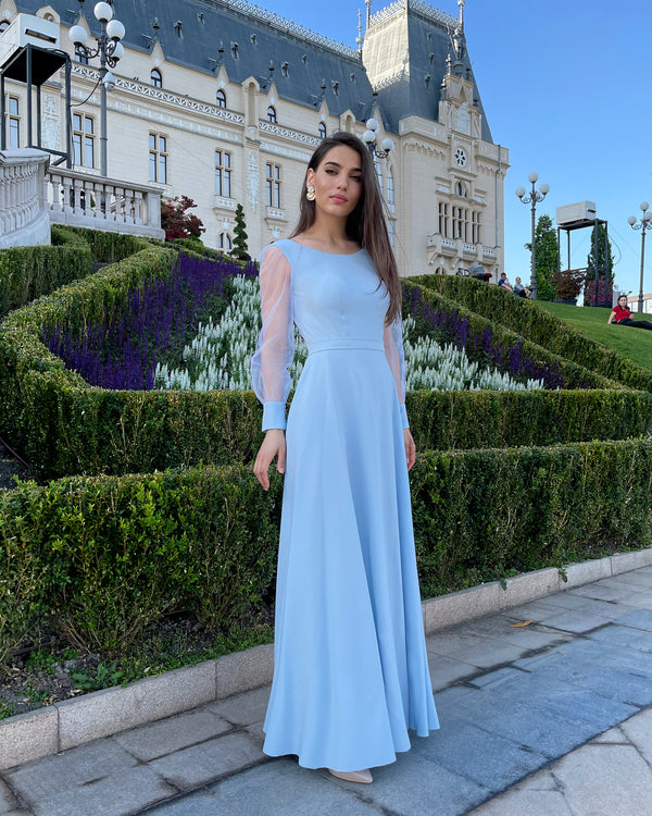 Rochie albastra lunga eleganta